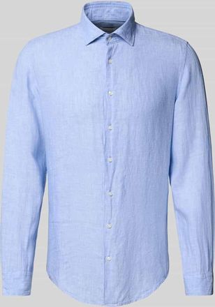 Seidensticker Slim Fit Business-Hemd aus Leinen mit Kentkragen in Bleu, Gr&ouml;&szlig;e 38