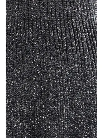 Alaia Womens Midi Dress Sequined Black Polyamide
