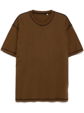 Sunflower contrast-stitching T-shirt - men - Organic Cotton - S - Brown