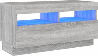 vidaXL Vidaxl - Mueble de tv con luces led gris Sonoma 80x35x40 cm