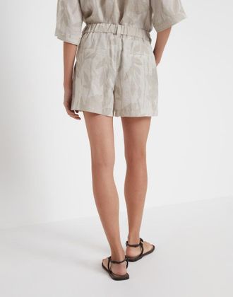 Brunello Cucinelli Pleated Linen Shorts - Beige