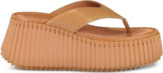 Chloé Nama sandals - women - Calf Leather/Calf Leather/Rubber/Polyethylene vinyl acetate (PEVA) - 39 - Brown