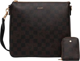 Joop Cortina Piazza Jasmina Schoudertas M - Dames - Schoudertassen - Bruin - ONE Size - Katoen - Tassen