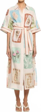 Kivari Kimono Shirt Dress In Coastline