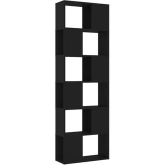 vidaXL Vidaxl - Book Cabinet Room Divider Black 60x24x186 cm Engineered Wood