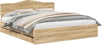 vidaXL Estructura De Cama Roble Sonoma 200 X 200 Cm Madera Ingenieril Vidaxl