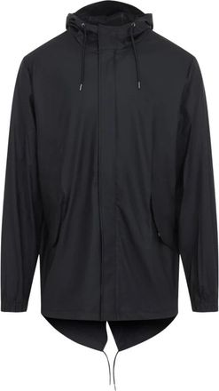Rains Fishtail Jacket - Heren - Regenjassen - Zwart - M - Leer - Jassen