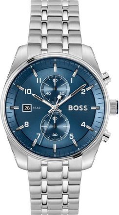 BOSS Skytraveller Chronograph Bracelet Watch, 44mm in Blue at Nordstrom