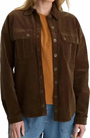 Xcvi Smithson Corduroy Shacket In Cedar Glen