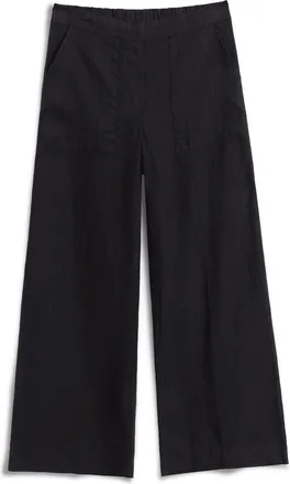 Frank & Eileen Pull-On Linen Pants in Black Linen at Nordstrom, Size X-Small