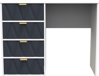 Welcome Furniture Glitz Ready Assembled 4 Drawer Vanity in Indigo Matt & White - Welcome Furniture | TJ Hughes