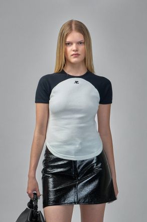 Courr&egrave;ges Cotton T-Shirt With Contrasting Circle