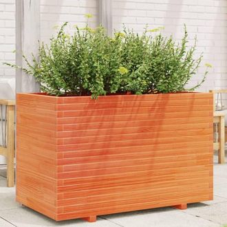 vidaXL Vidaxl - Jardinera Madera Maciza De Pino Marr&oacute;n Cera 110x60x72 Cm