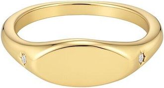 Adornia Adornia 14K Plated Marquis Cz Pinky Ring