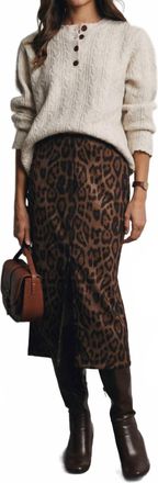 Forte_Forte Leopard Print Pencil Midi Skirt In Mocha