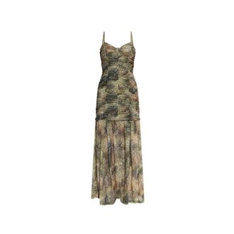 Gestuz Jurk Gzsnira - Dames - Maxi kleedjes - Groen - M - Leer - Kleedjes