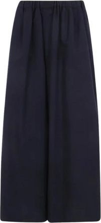 Comme Des Gar&ccedil;ons Pantaloni a gamba larga in georgette di lana - - Trousers - Donna - Nero - M