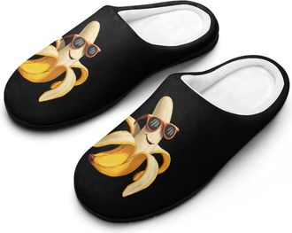 Generic Funny Bananas Mens Slippers Comfortable And Non-slip Cotton Slipper Shoe for House