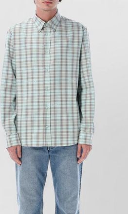 Off-white check cotton flannel shirt button down collar