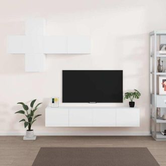 vidaXL 7 Piece TV Cabinet Set White Engineered Wood vidaXL