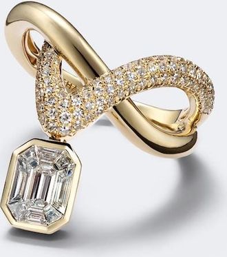 Shay Jewelry Floating Zar 18kt gold ring with diamonds