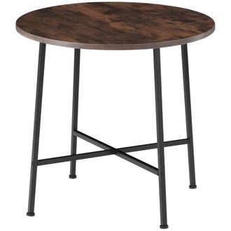 TecTake Mesa de comedor 80x76cm, Madera industrial oscura, r&uacute;stica