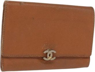Chanel Pre-owned Leren Portemonnee - Dames - Vintage Accessoires - Bruin - ONE Size - Leer - Vintage