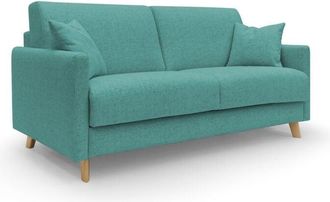 Divani.Store Edgar Divano letto matrimoniale in tessuto felis impermeabile T03 160 cm (mat. 120x197) verde acqua