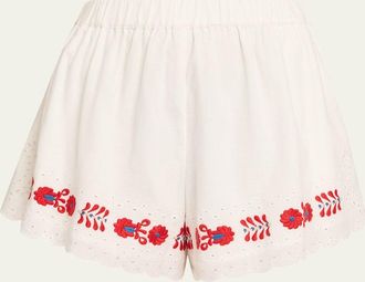 Sea New York Catharina Embroidered Shorts