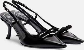 Roger Vivier Virgule 75 leather slingback pumps