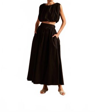 Adriana Degreas Solid Inamorata Cropped Blouse In Black