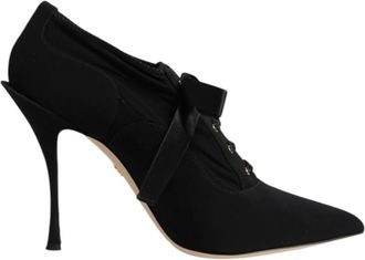 Dolce & Gabbana Zwarte Veters Stiletto Hakken Pumps - Dames - Pumps - Zwart - 39 EU - Schoenen