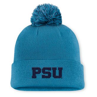 Nike Penn State Primetime Campus Toned Nike Mens College Cuffed Pom Beanie in Blue | NC1649APSN-UE8