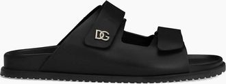 Dolce & Gabbana Mens Branded Leather Sandals Black - Size: 10.5