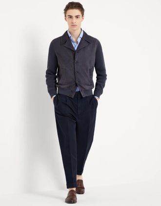 Brunello Cucinelli Blue Linen Dress Mens Shirt