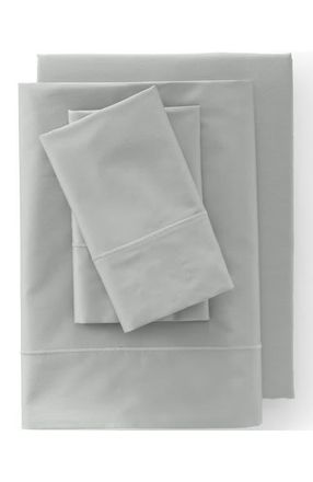 Lands End 400 Thread Count Premium Supima Cotton No Iron Sateen Bed Sheet Set in Light Fog at Nordstrom, Size Twin X-Long