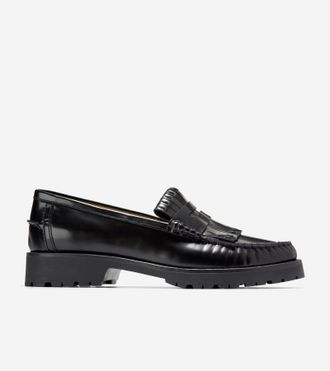 Cole Haan Womens Treena Lug Kiltie Loafers - Black Size 5.5
