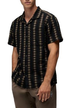Prana Mantra Light Heritage Camp Shirt in Dark Roast at Nordstrom, Size Medium