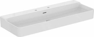 Ideal Lavabo Conca 1200x450x165mm, Lijado Blanco 2 Orificios Para Grifer&iacute;a, Con Rebosadero Ideal Standard