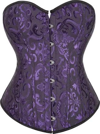 Generic Black Corset Women UK Waist Trainer with Soft Steel Rod Boned Satin Bustier Basque Lingerie Overbust Sweetheart Lace Push Up Cinchers Gothic Steampunk