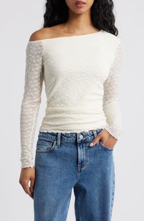BP. One-Shoulder Lace Top in Ivory at Nordstrom Rack, Size Xx-Small