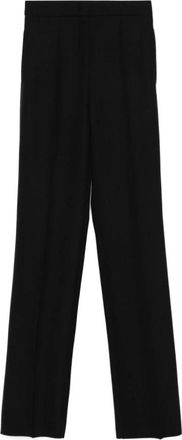 Max Mara Zwarte Wol Straight Leg Broek - Dames - Straight fit broeken - Zwart - M - Wol - Broeken