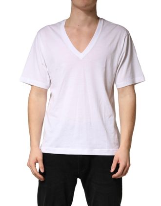 Dolce & Gabbana Cotton V-Neck T-Shirt - White
