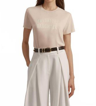 Favorite Daughter Cropped Collegiate Tee In Rosewater