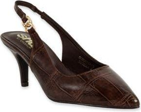 Shushop Nigella Pointed Toe Slingback Pump in Brown Croco at Nordstrom Rack, Size 7.5