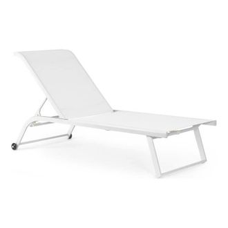 BIZZOTTO Bizzotto - lettino con ruote taylor alluminio bianco 182X70X34H textilene bianco