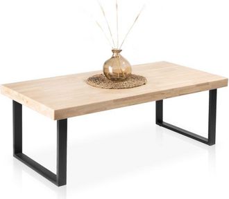 Mirakemueble Mirakemueble - Mesa De Centro Fabrik Color Roble Y Negro Estilo Industrial Salon Moderno