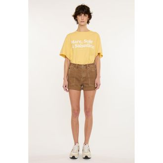 Kancan Clara High Rise Mom Shorts in Mocha at Nordstrom, Size 25