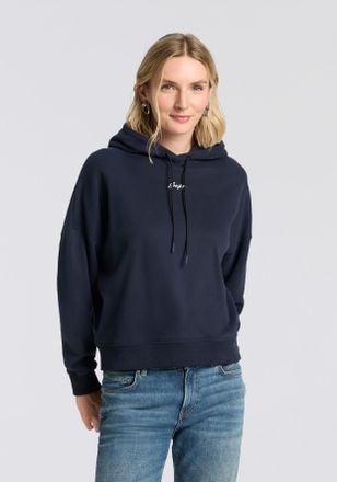 Boss Orange by Hugo Boss Hoodie BOSS ORANGE Ehoody Premium Damenmode, Damen, Gr. L (40), blau (dunkelblau 408), Sweatware, Obermaterial: 100% Baumwolle, unifarben, normal, ang