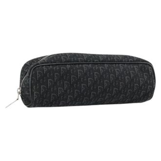 Dior Pre-owned Trotter Canvas Pouch - Dames - Pre-owned - Zwart - Maat: ONE Size